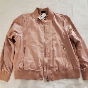 1X Pink satin bomber-style jacket
